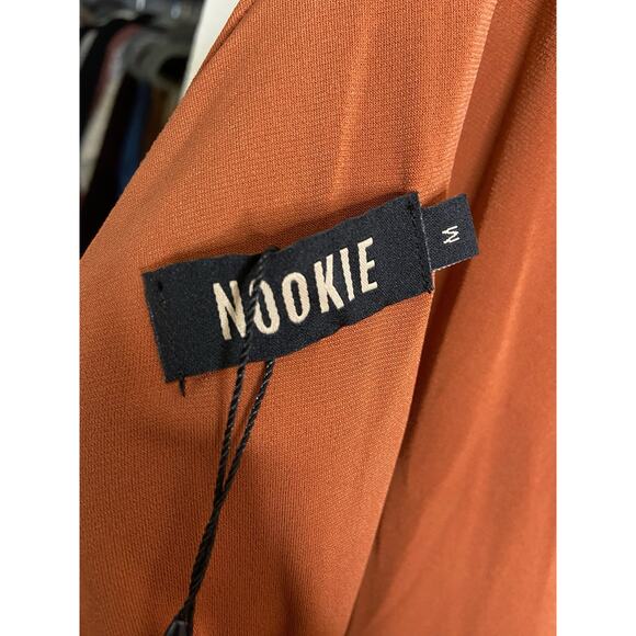 Revolve Nookie Floor Length Lexi Chain Gown Dress Sleeveless Rust Size Medium - Picture 12 of 14